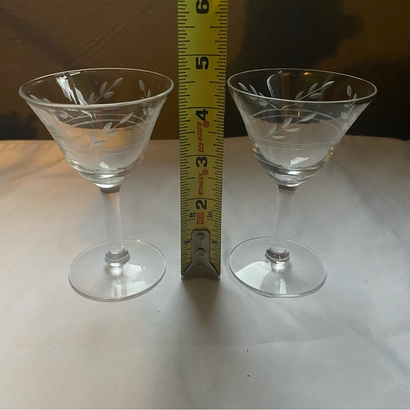 2 (two) Hanover Coronation collection etched and blown aperitif / liquor glasses - Picture 3 of 6